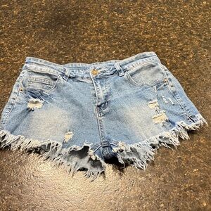 luvamia Women's Mid Rise Ripped... Distressed Denim Women Shorts